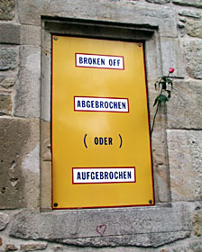 L. Weiner, 'BROKEN OFF...', Old City Hall Sindelfingen